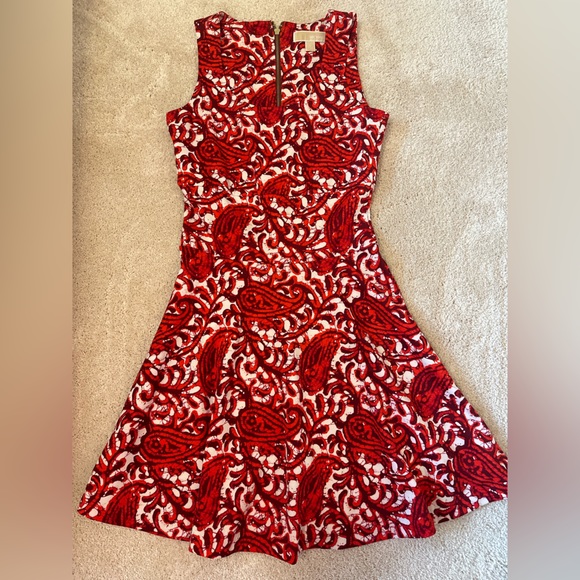 Michael Kors Paisley Fit-and-Flare Dress - Picture 1 of 2